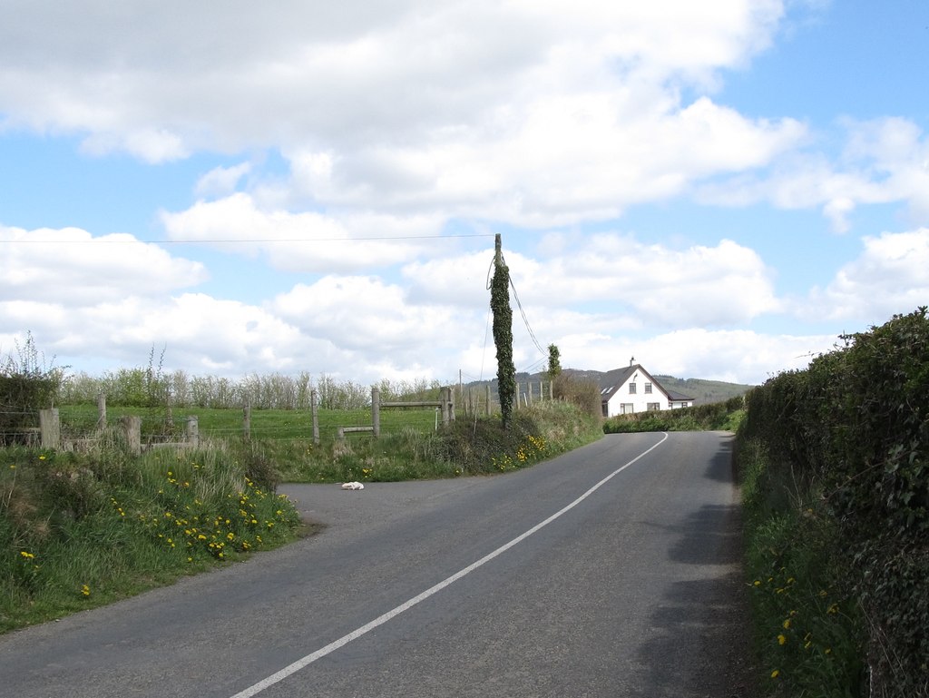 The road south of the cross roads with... © Eric Jones :: Geograph Ireland