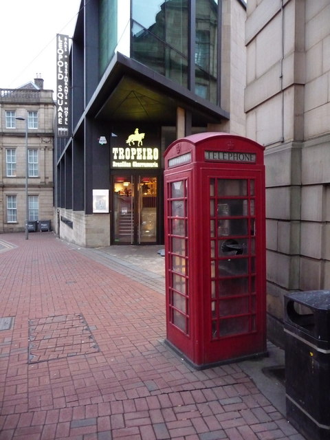 Sheffield: telephone box in West Street
