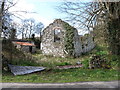 Ruined farm buildings alongside Cully Water