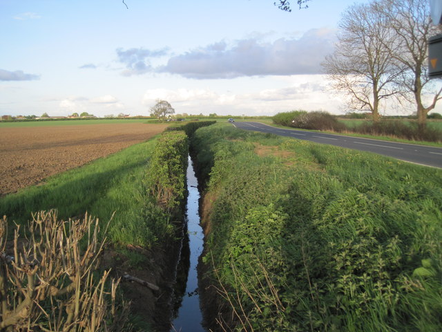 Roman Road (A59) and roadside ditch © Nigel Thompson cc-by-sa/2.0 ...