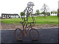 Cyclist sculpture, Straughroy