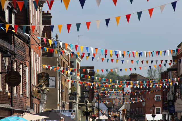 Bunting on High Street © Oast House Archive :: Geograph Britain and Ireland