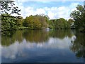 Fountain in lake, Wivenhoe Park, University of Essex