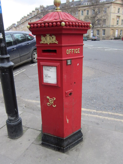 Victorian post box on Great Pulteney Street, Bath