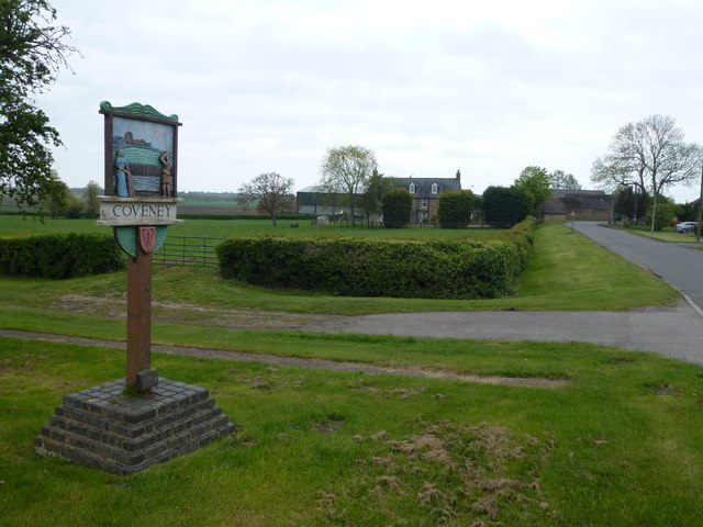 The village sign in Coveney near Ely