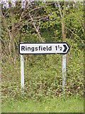 TM3989 : Ringsfield sign by Geographer