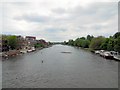 TQ1769 : River Thames, looking south from Kingston Bridge by Paul Gillett
