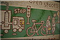 Portland Road SE25: mosaic under railway bridge