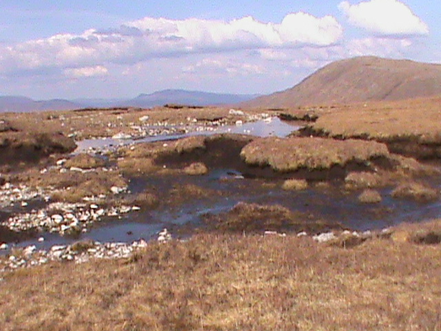 Dried-up lochan above Coire Loch Blair near Loch Arkaig, Fort William