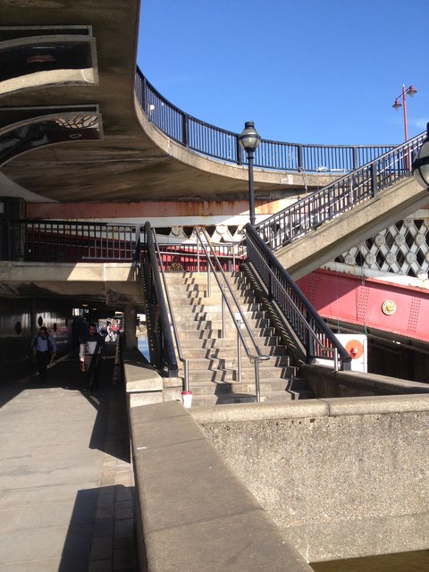 Stairs to get up to Blackfriars Bridge, from the riverside path