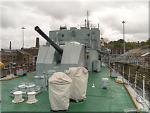 TQ7569 : HMS Cavalier, Rear Gun, Chatham Docks by David Dixon