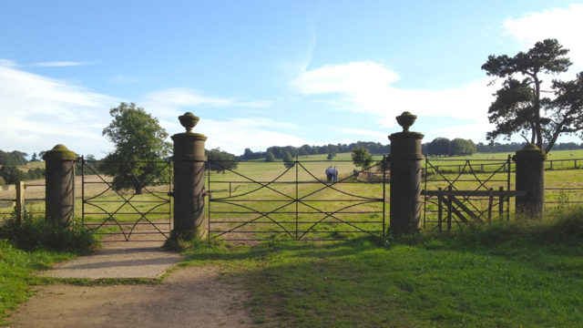 Gate pillars and gates, Longside, Yorkshire Sculpture Park