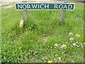 TG1422 : Norwich Road sign by Geographer