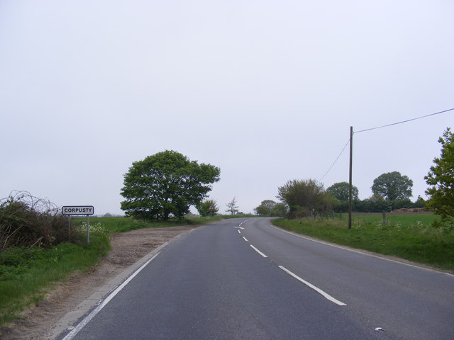 Entering Corpusty on the B1149 Holt Road