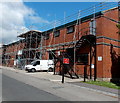 Building encased in scaffolding, Caldicot Way, Cwmbran