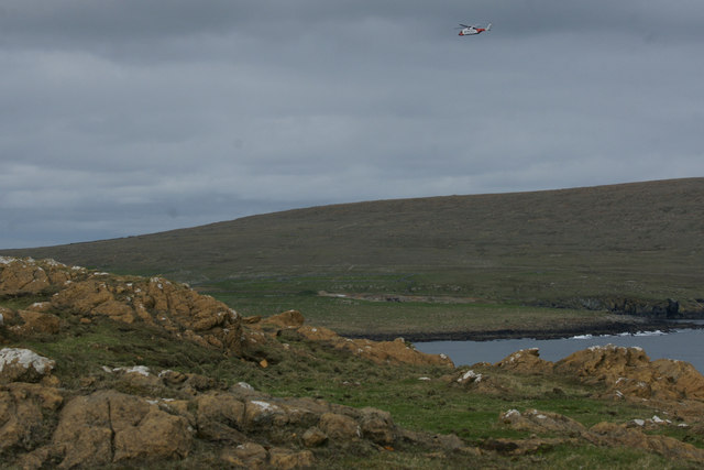 Coastguard helicopter over Harold's Wick