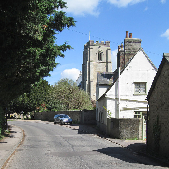 Trumpington church tower in May