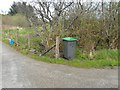 Wheelie bin at the entrance to Walkerhill