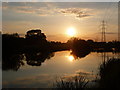 SZ1196 : Throop: sunset over the Stour by Chris Downer