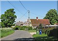 Castle Camps: cottages and bins on Bank Holiday Monday