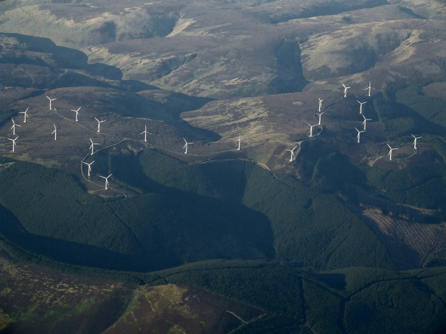 Bowbeat wind farm from the air