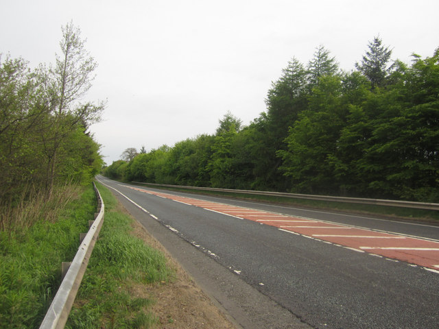 Looking south along the A1, Warenford