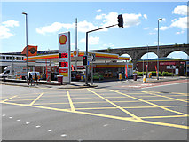 SE2834 : Shell Station and Kirkstall Viaduct by David Dixon