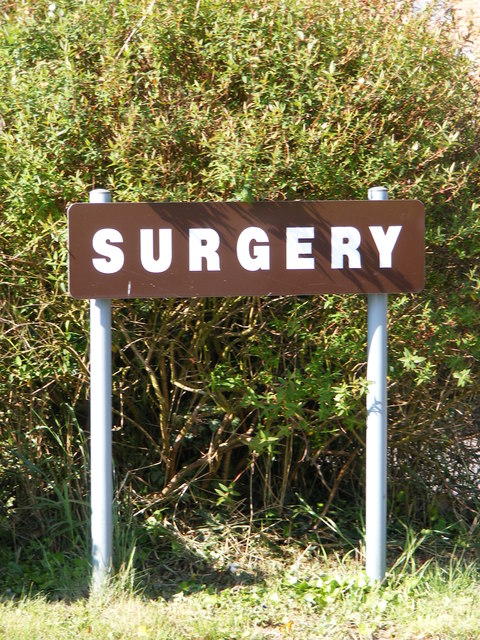 Wangford Surgery sign
