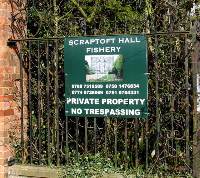 Sign at entrance to Scraptoft Hall