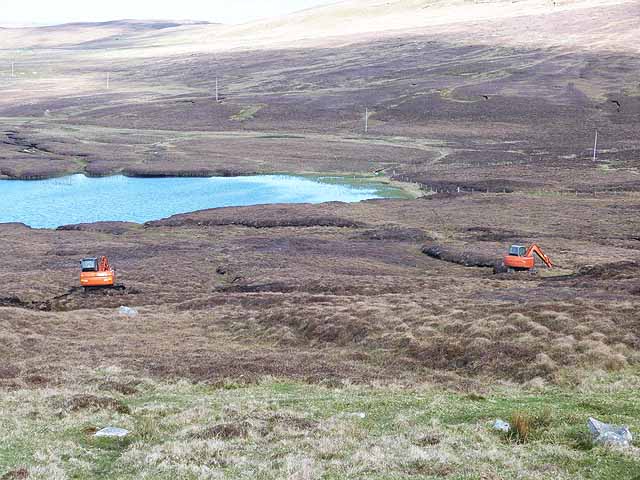 Commercial peat extraction at Black Loch