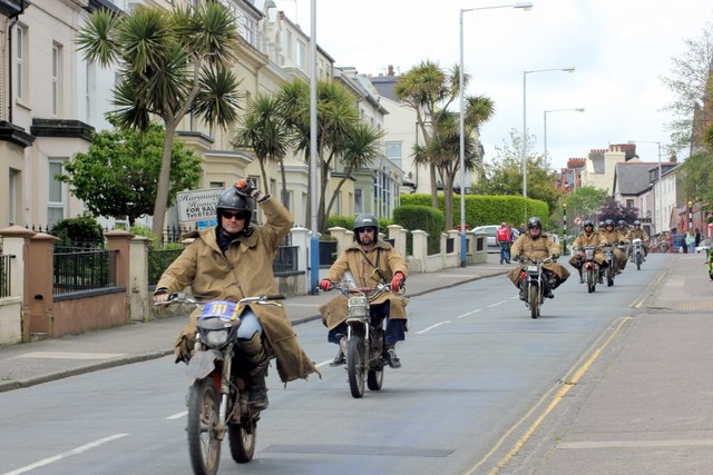 Purple helmets, comedy stunt motorcycle... © kevin rothwell cc-by-sa/2.