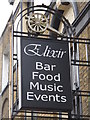 Sign for The Elixir Bar, Eversholt Street, NW1