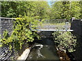 River Rhymney flows towards Bedwellty Road, Bargoed