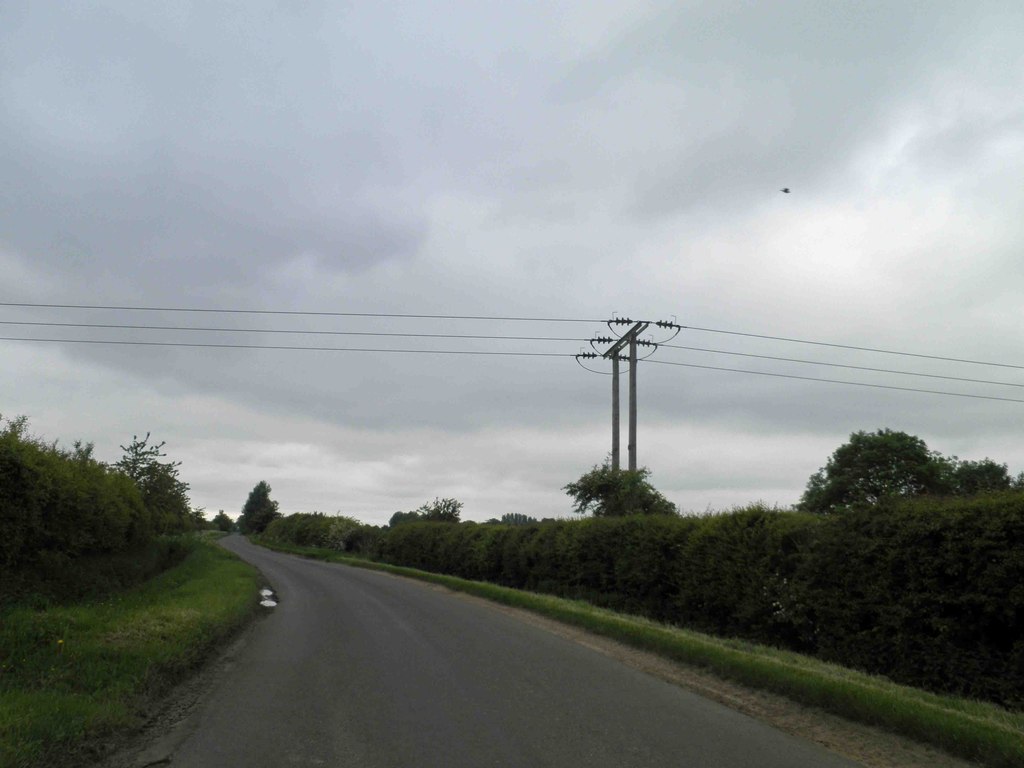 Power Lines Crossing Road Near © Steve Fareham Cc By Sa20 Geograph Britain And Ireland 7455