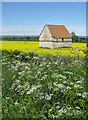 Isolated, stone farm building