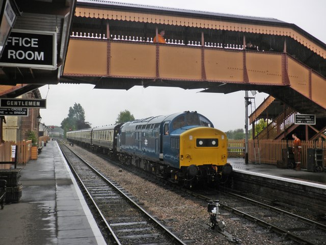 37215 departs from Williton with a train for Bishop's Lydeard