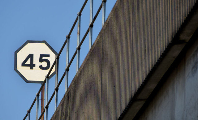 Railway speed limit sign, Belfast
