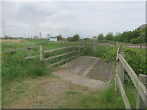NZ5924 : Old cart bridge over The Fleet in Coatham Marsh Nature Reserve by peter robinson