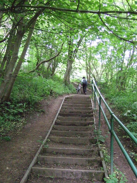 Steps in footpath up from Danes' Dyke
