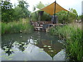 View of an educational facility in the Pond Life section of the London Wetland Centre