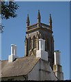 SX9166 : Chimneys and church tower, St Marychurch by Derek Harper