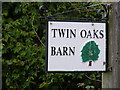 TM4884 : Twin Oaks Barn sign by Geographer