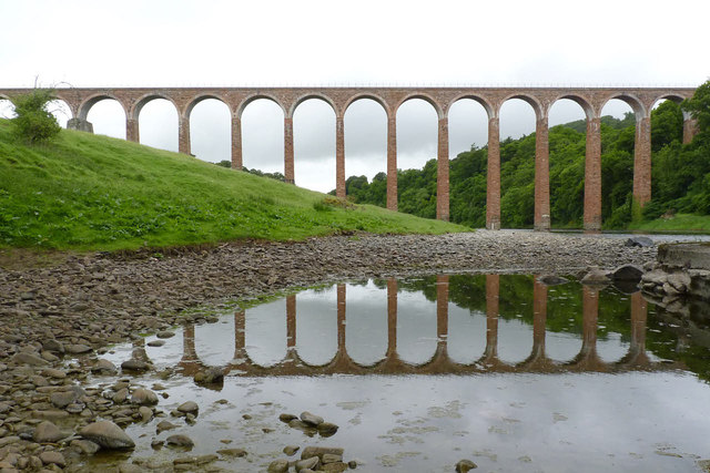 Leaderfoot Viaduct With Reflection © Alan Murray Rust Cc By Sa20