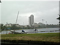 View of the Woodberry Down Estate, Lordship Road from the New River Walkway