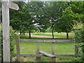 Footpath across golf course, Toot Hill