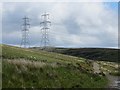 NS2168 : Power line over White Hill by Richard Webb
