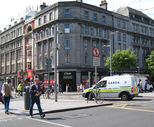 Marked Garda vehicle on O'Connell Street