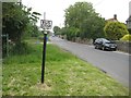 Launton: Station Road and old bus stop sign