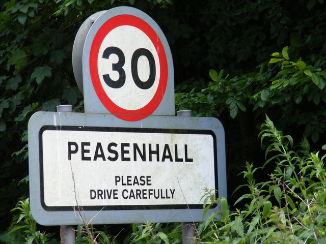 Peasenhall Village Name sign
