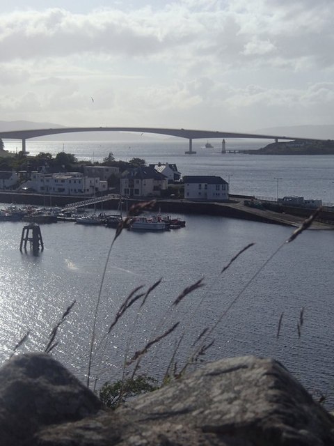 Kyelakin and the Skye bridge from Caisteal Maol